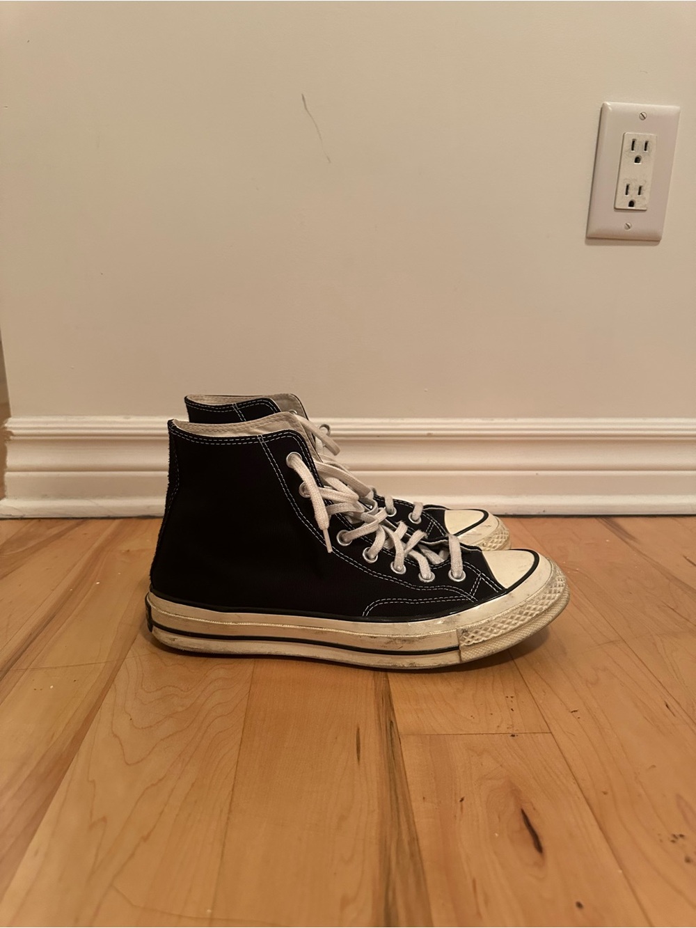 Converse Kids Black High-Top Canvas Sneakers with White Accents
